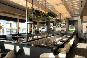 View of one dining area
